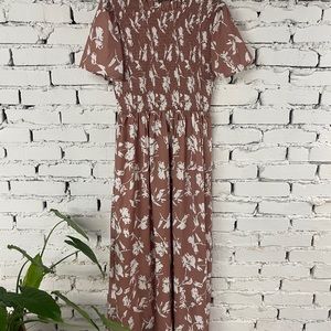 Fall floral high neck maxi dress